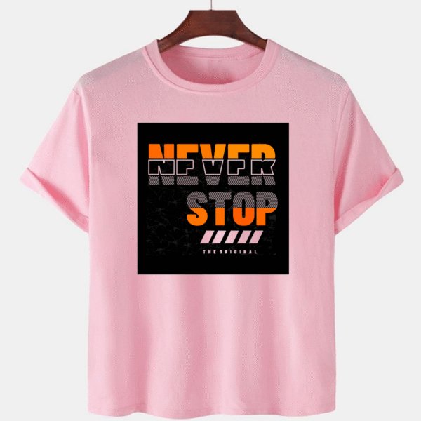 Pink Unisex Polyster Premium Quality Designer Printed T-Shirt