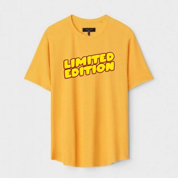 Yellow Unisex DOT KNIT Regular Fit Printed Round Neck T-Shirt