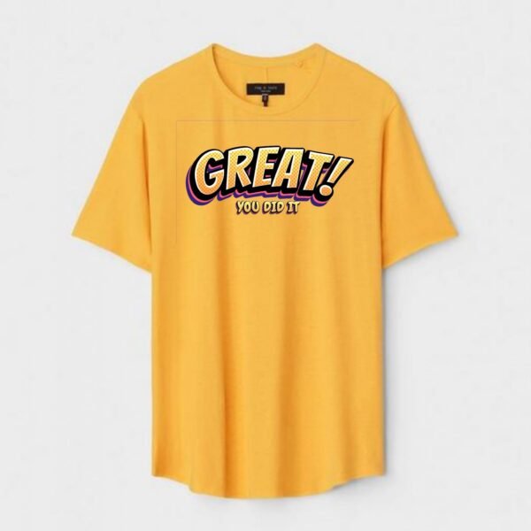 Yellow Unisex DOT KNIT Regular Fit Printed Round Neck T-Shirt