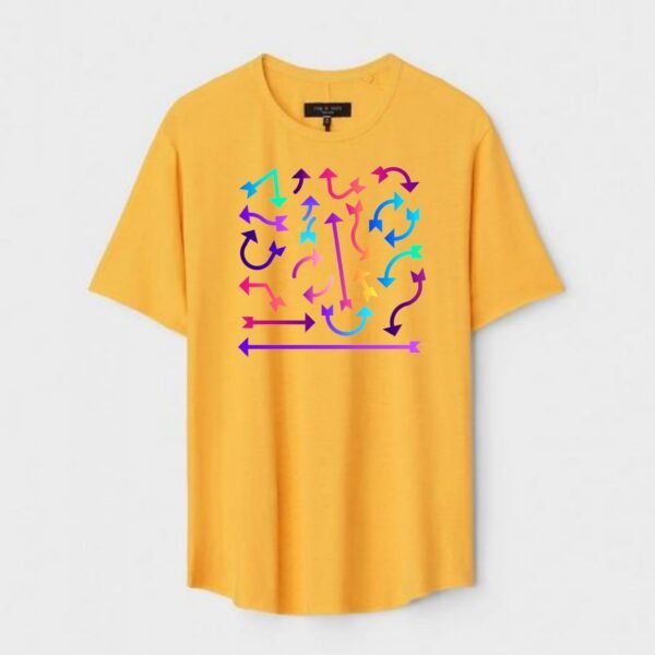 Yellow Unisex Cotton Regular Fit Printed Round Neck T-Shirt