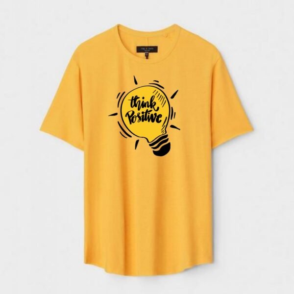 Yellow Unisex Cotton Regular Fit Printed Round Neck T-Shirt