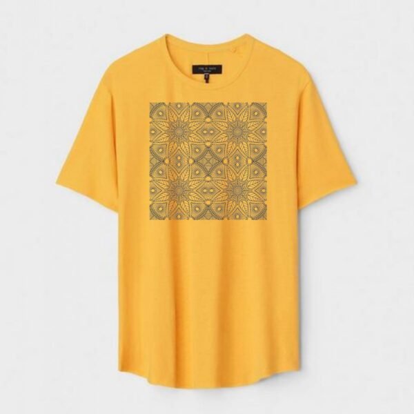 Yellow Unisex Polyster Regular Fit Printed Round Neck T-Shirt